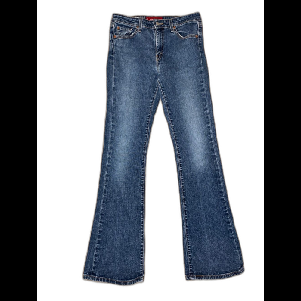 Levi's 519 Low Flare Jeans 9 JR Medium Wash Y2K Bootcut Stretch
